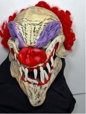 Vintage 1993 Evil Killer Clown Demon Fangs Mask Halloween Be Something Studios